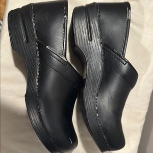 Dansko Black Clogs with Supportive Platform Sole